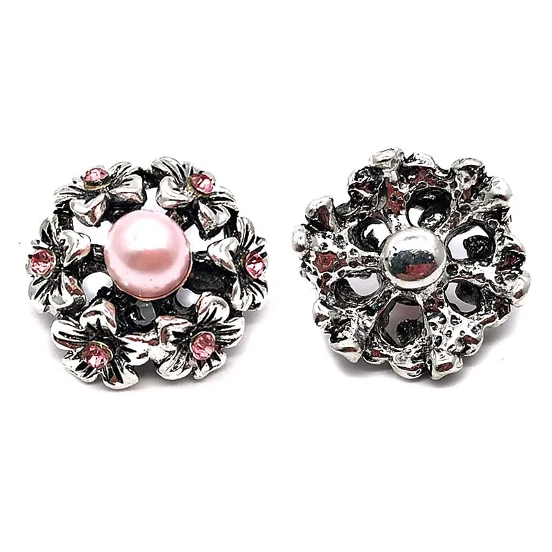Оптовая продажа металлическая кнопка w360 в форме цветка 3D 18 мм 20 для браслета и