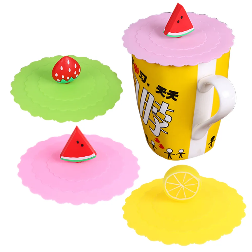1 шт. силиконовый чехол для чашки милый фруктовый пылезащитный КРЫШКА ДЛЯ