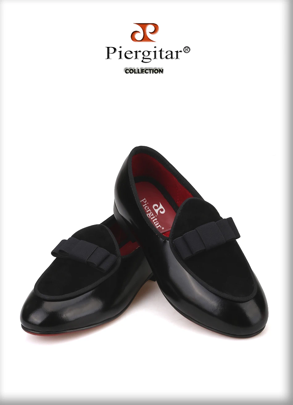 Piergitar new parental shoe same men loafers design handmade party and birthday kid's shoes children loafers red outsole