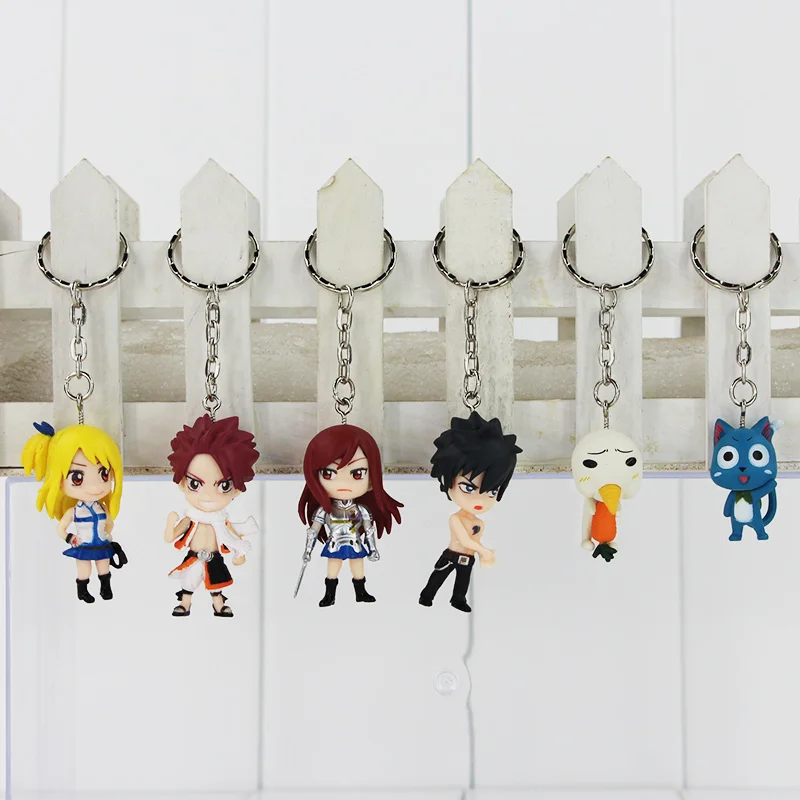 6 шт./лот с милым хвостиком PVC Моделя хорошим спросом Natsu серый см Люси Эрза хвост