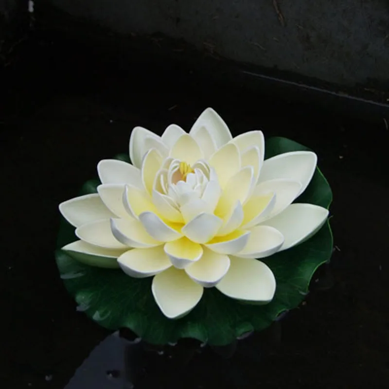 2Pcs/set 18CM Real Touch Artificial Lotus Foam Flowers Water Lily Floating Pool Plants Wedding Garden Home Decor Floral | Дом и сад