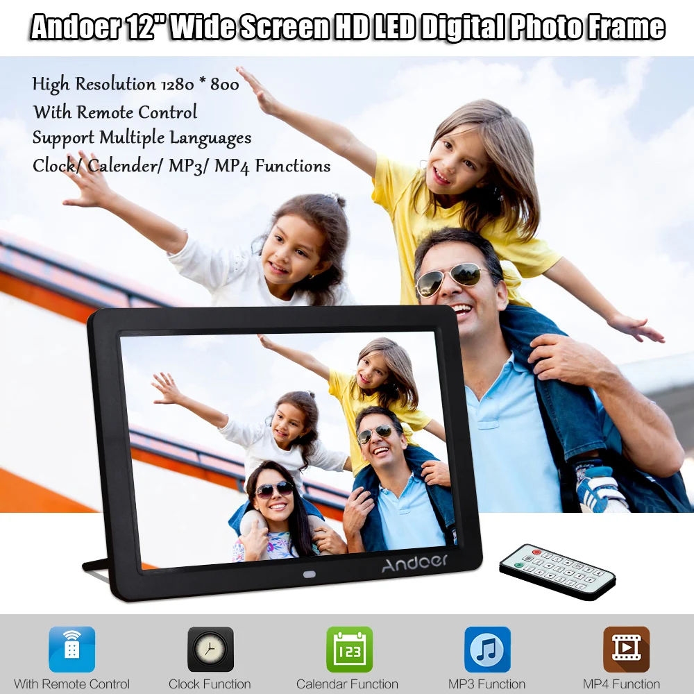 Andoer 12 &quotширокий экран 1280*800 HD светодиодный цифровой фоторамка электронный альбом