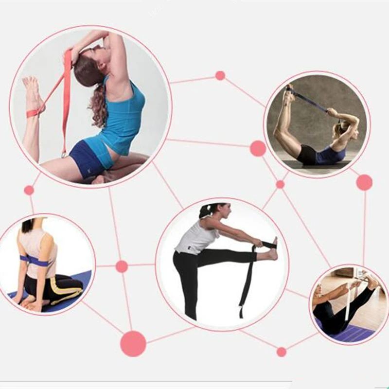

Fitness Exercise Gym Yoga stretch belt Band Yoga belt Fitness Bands Workout Pull Rope Cotton Pull Rope 6 color