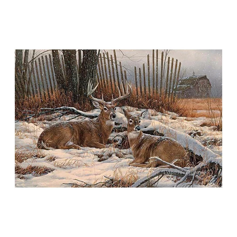 

Newest 5D DIY Diamond Painting Snow Deer Embroidery Full Square Diamond Cross Stitch Rhinestone Mosaic Painting Home Decor