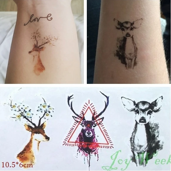 Водостойкая Временная наклейка для татуировок на теле Бакс Рождество олень
