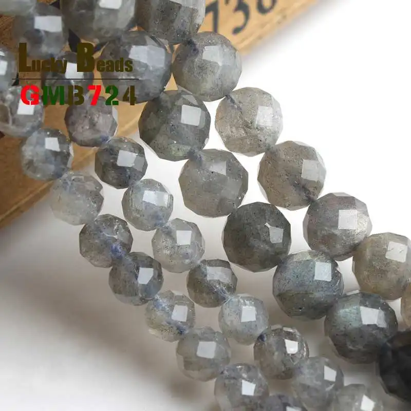 

19cm Flash Labradorite Stone Beads Natural Round Faceted Loose Bead For Jewelry Making DIY Bracelet Necklace 6mm 8mm 7.5 Inches