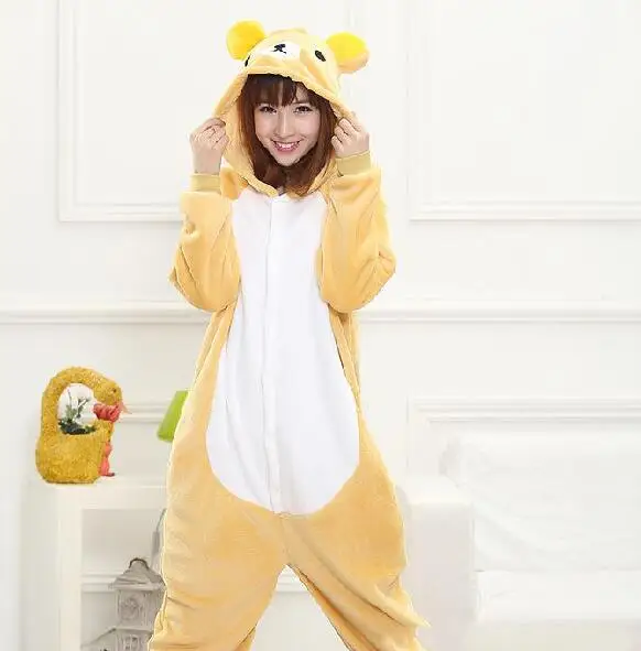 Прекрасный дешевые легко медведь Kigurumi пижамы Аниме Косплэй костюм для взрослых