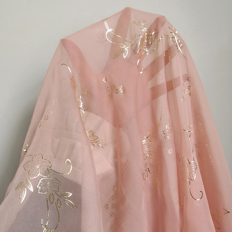 Обесцвечивающаяся бронзовая китайская винтажная шелковая шифоновая ткань с