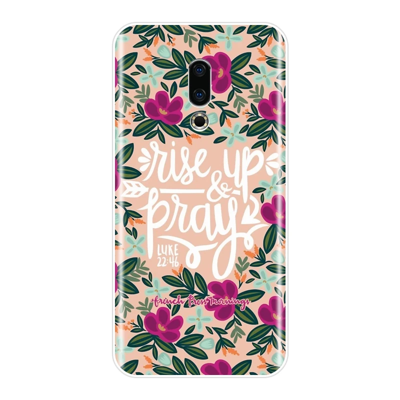 Мягкий силиконовый чехол для телефона Meizu U10 U20 Pro 6 7 Plus Bible Verse Quotes Flower задняя крышка