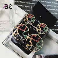 be 8 brand hot sale cycle design aaa cubic zirconia crystal earrings vintage wedding jewelry for women gift high quality e647