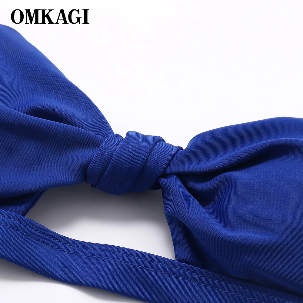 Бренд OMKAGI, полые купальники, бикини, Женский Одноцветный купальник, сексуальный купальный костюм с пуш-ап, пляжная одежда, монокини