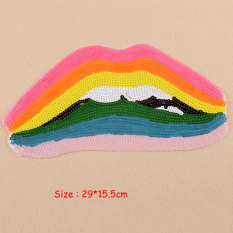 5 шт. радужные блестящие нашивки с губами для одежды футболок значок аппликацией