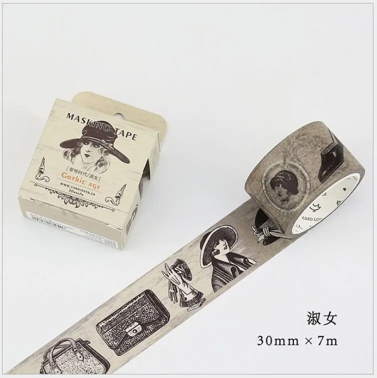vintage lady Винтажный Готический круиз парусный спорт карты рукопись журнал декоративный планировщик васи лента DIY дневник в стиле Скрапбукинг маскирующая лента Escolar - Цвет: vintage lady