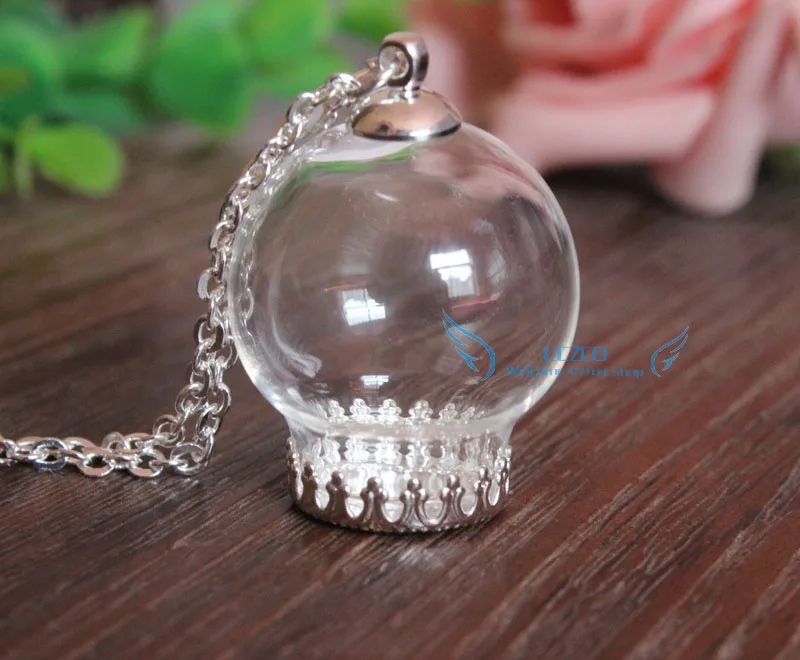 

Стеклянное ожерелье с дизайном «Глобус» DIY Набор-25 мм прозрачное стекло Глобус открытие 15 мм и посеребренное основание и 24 "L цепь