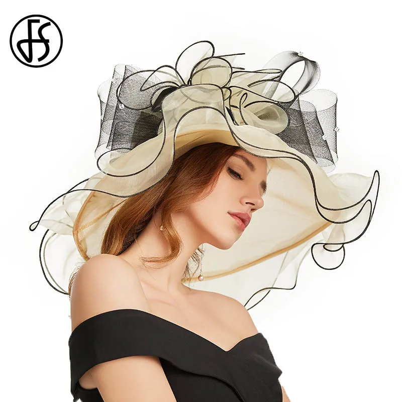 FS летняя Вуалетка из органзы шляпа для женщин элегантные женские синие и розовые