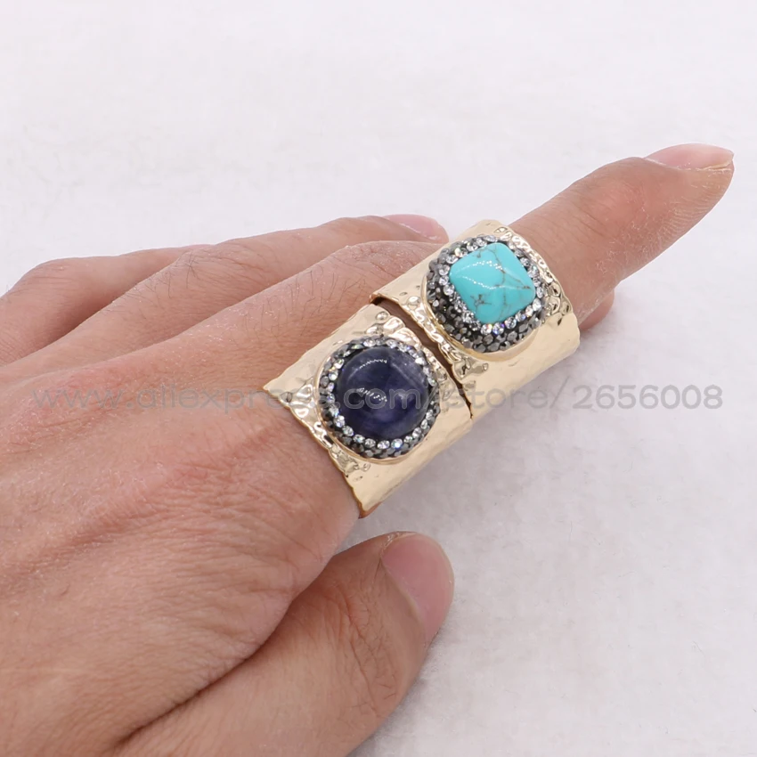 Оптовая продажа кольцо из натурального камня КОЛЬЦО druzy регулируемое размер