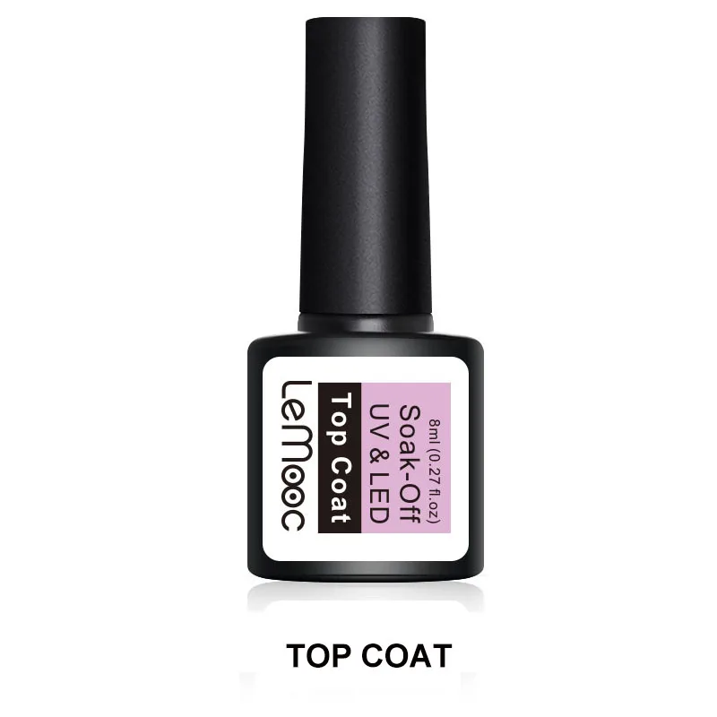 top coat Lemooc 1 бутылка 8 мл Опаловый Желейный гель белый замочить от маникюра для дизайна ногтей УФ летний гель лак - Цвет: top coat