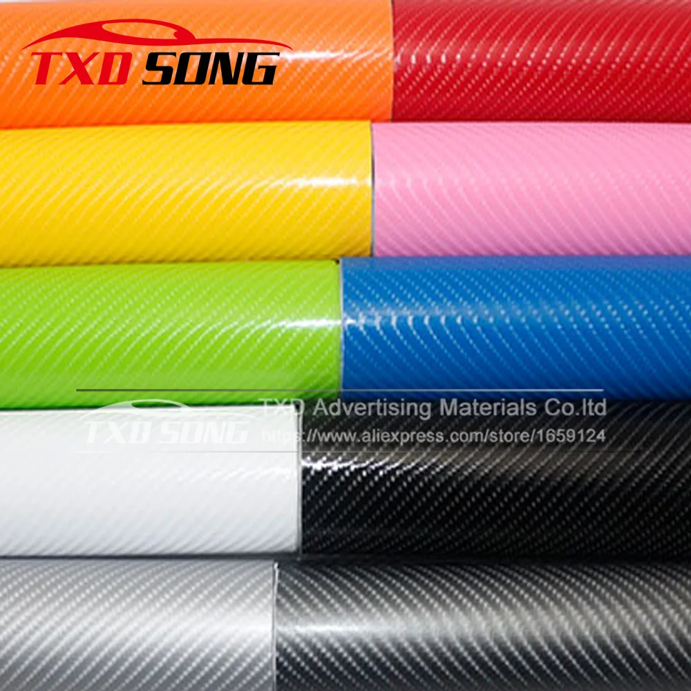 Глянцевая черная 4D виниловая пленка из углеродного волокна с глянцевым потоком