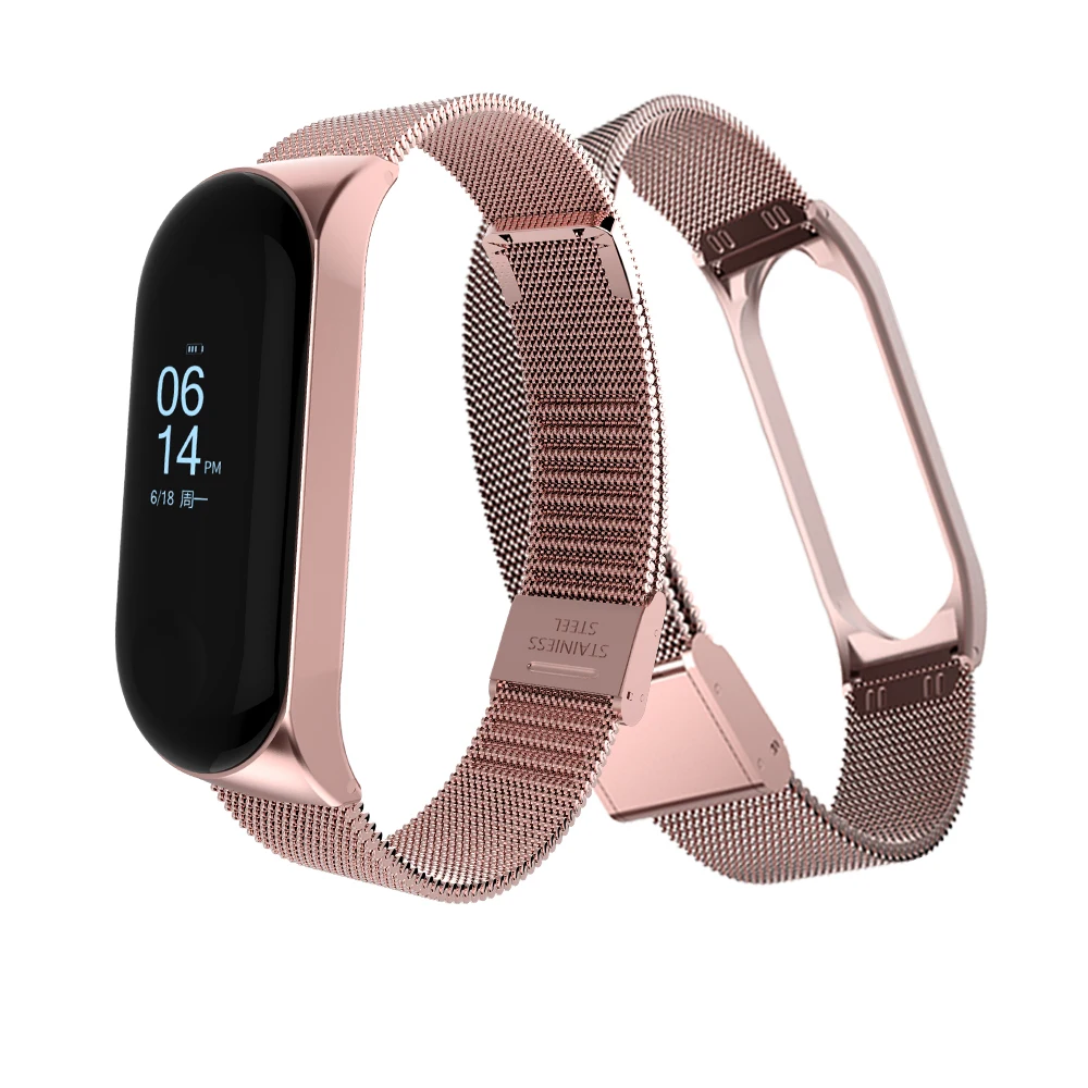 Ремешок на запястье для Xiaomi Mi Band 3 MiBand металлический браслет из нержавеющей