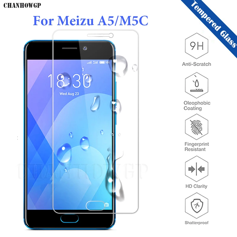 Закаленное стекло 9H для Meizu A5 M5C M710H M710 защитная пленка экрана M 5C Charm Blue защитное Sklo