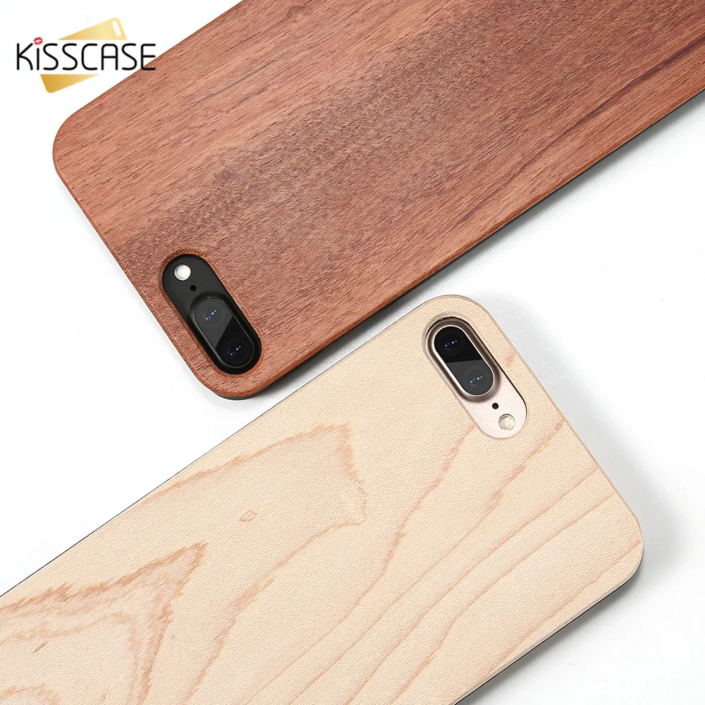 Kisscase для Apple Iphone 5 6 6S Plus 7 плюс деревянный случай из натуральной натурального