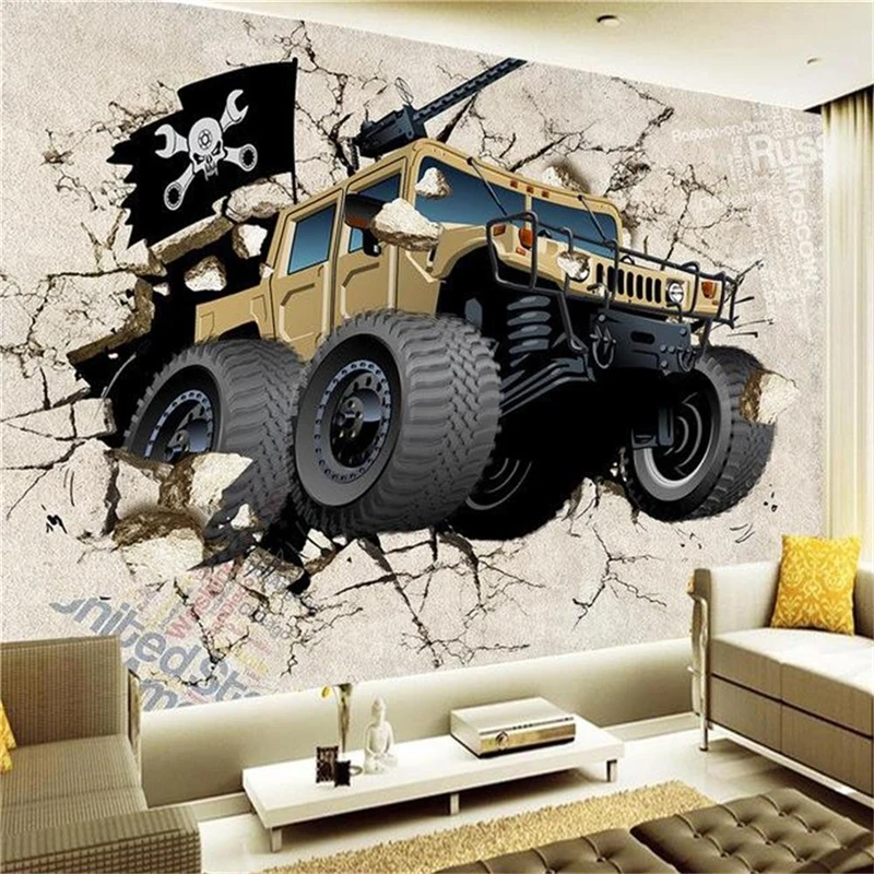 3D-обои beibehang/Фотообои на заказ HD/Военные автомобили для разбивания