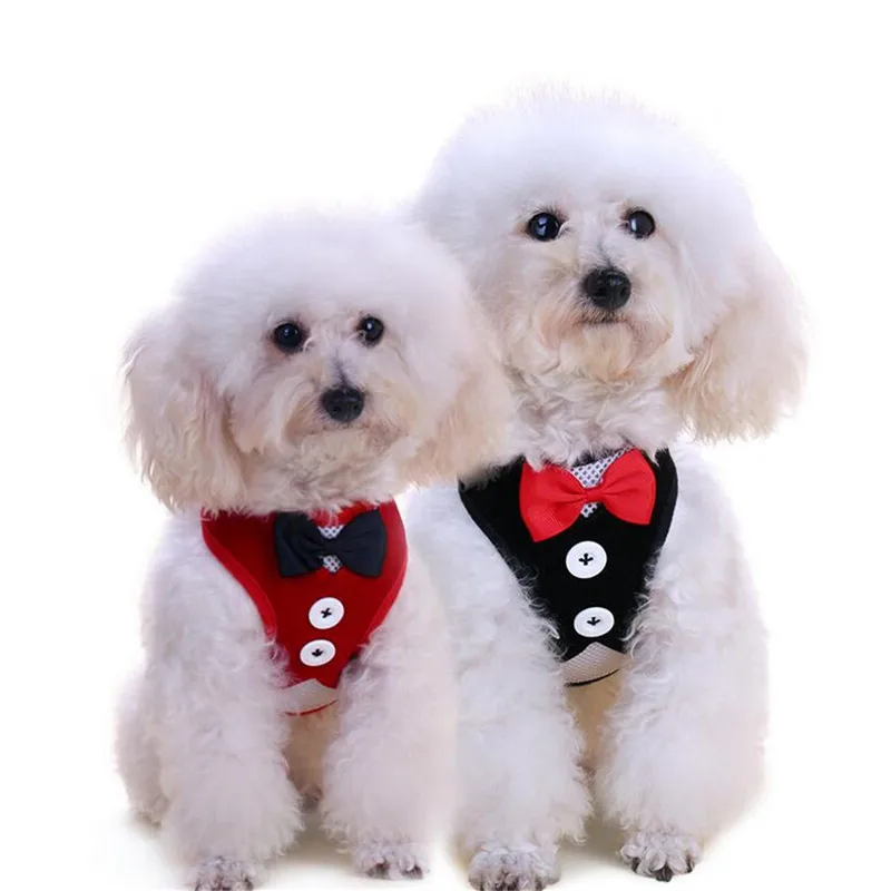 

Elegant Cat Dog Harness Vest with Leash Bowtie Adjustable Suit Tuxedo Cute Bowknot Cat Harness Leash Set for Cats Kitten Puppy