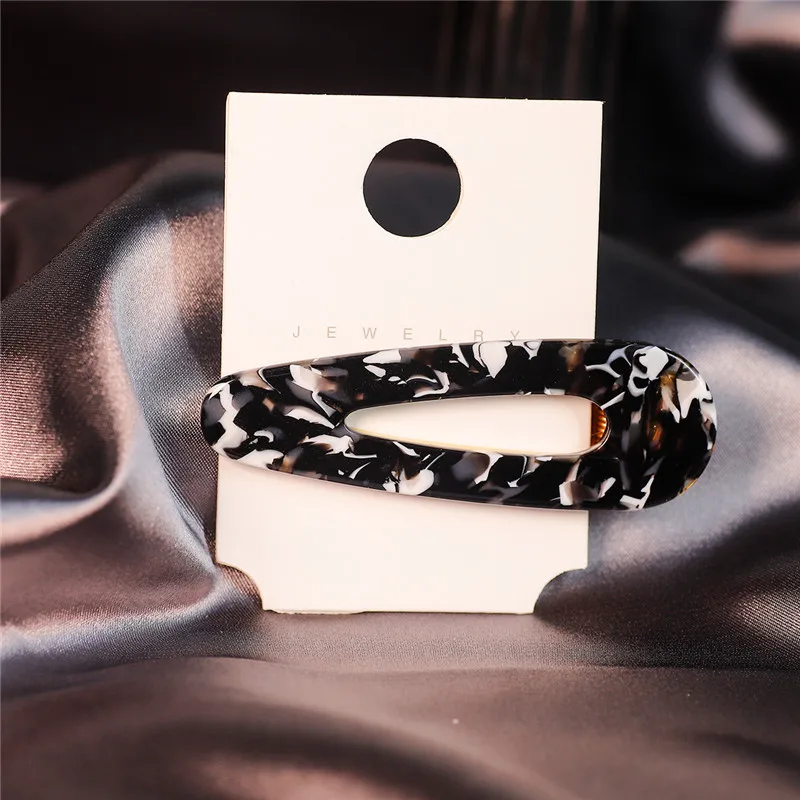 Drop Black Карамельный цвет Смола Капля воды/прямоугольная заколка для волос для девочек заколки для волос сладкий Повседневный инструмент для укладки заколка для женщин девушки головные уборы Подарок - Цвет: Drop Black