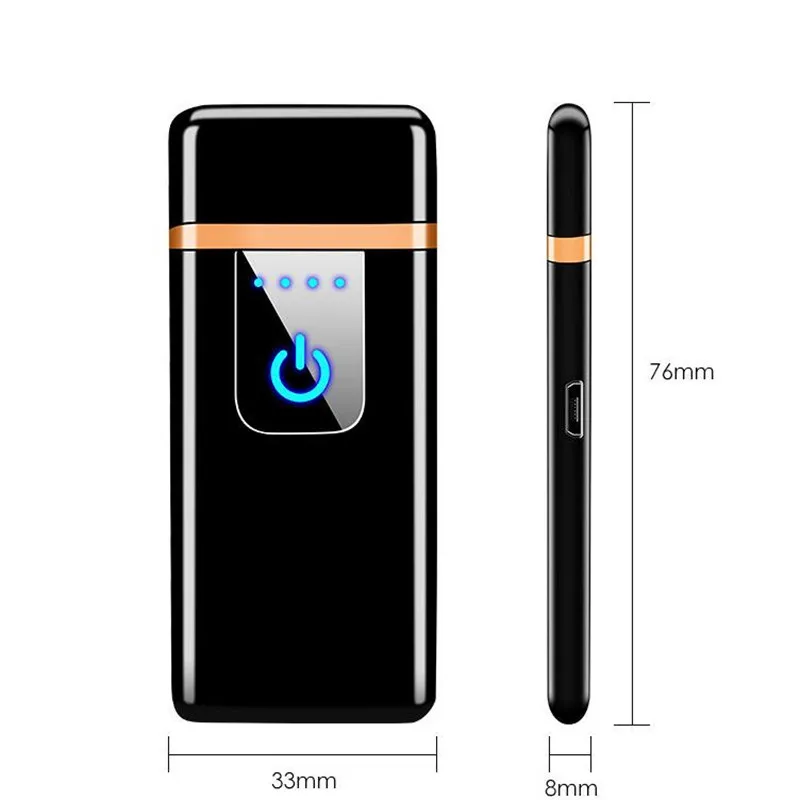 Новинка ультратонкая Зажигалка для сигарета с зарядкой от usb сенсорным экраном