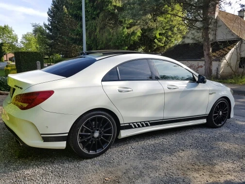 Матовый черный боковые полосы юбка наклейки Стикеры для Mercedes Benz класс W176 A180 A200 A250 A45 AMG