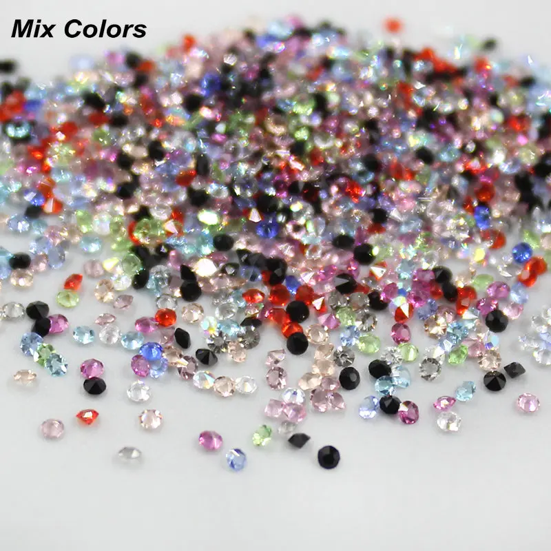 mix color 1440 шт./лот, 1,3 мм, разноцветные стразы для нейл-арта, микро Стразы для ногтей, мини-украшения для нейл-арта, аксессуары для маникюра - Цвет: mix color
