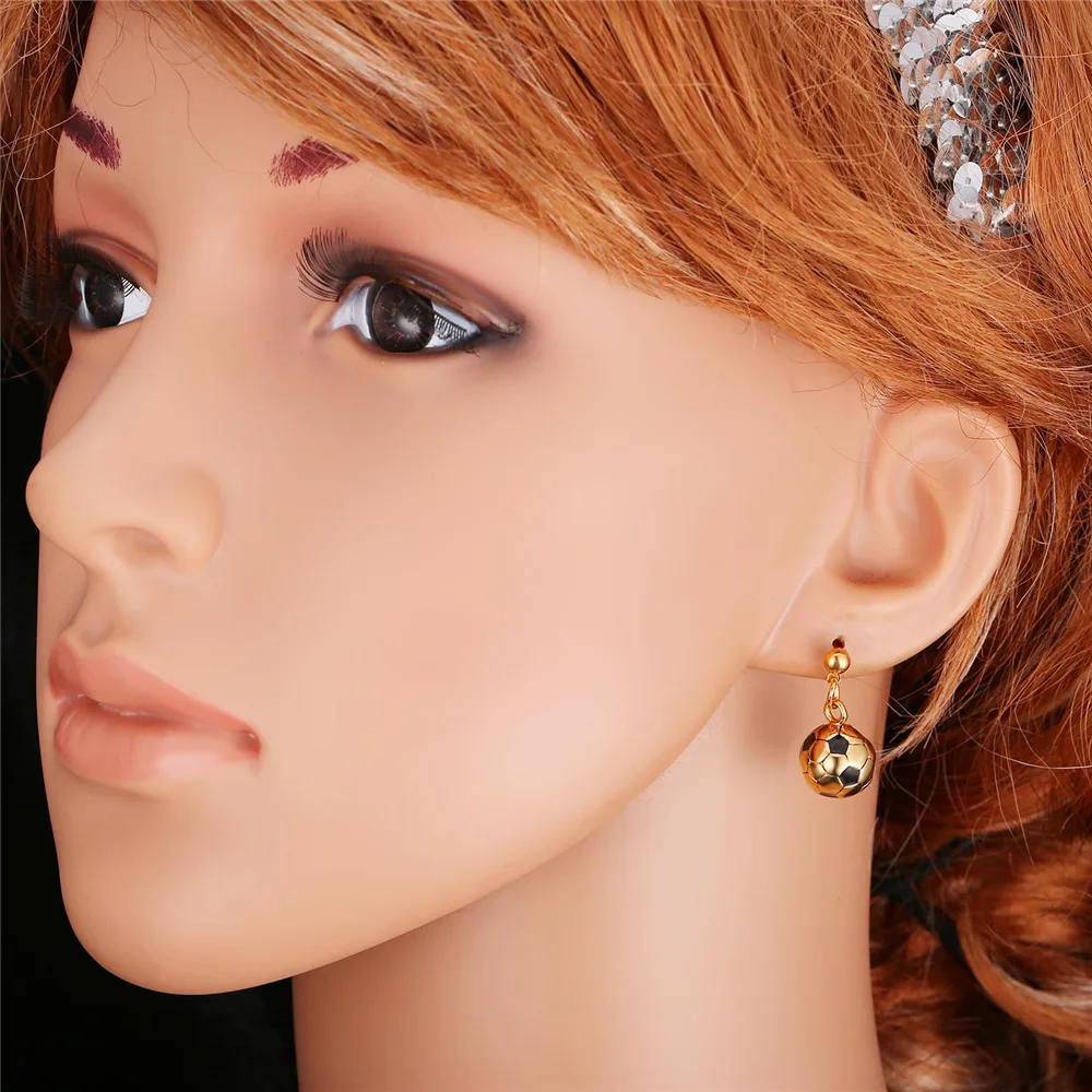 Женские круглые серьги-подвески из нержавеющей стали золотого цвета E2299Y |