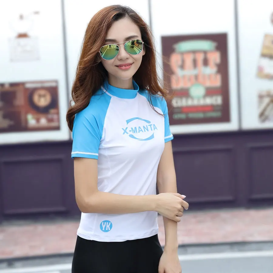 2017 летние с короткими рукавами высоким горлом для серфинга костюмы дайвинга