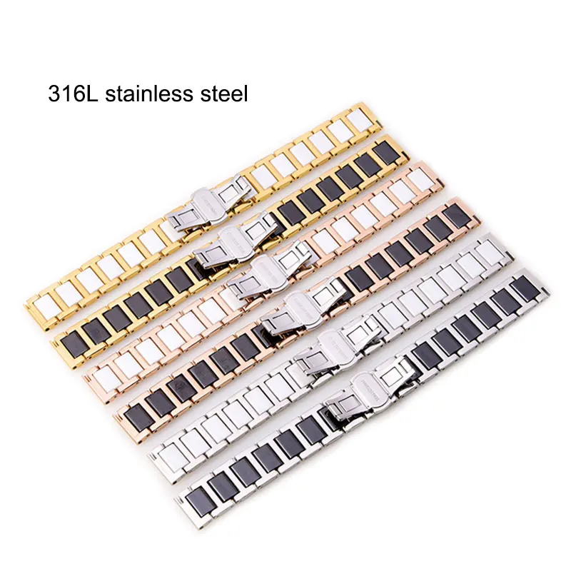 UTHAI C02 Ceramic 20mm watch strap 306L steel 22mm band high quality Watchbands | Наручные часы