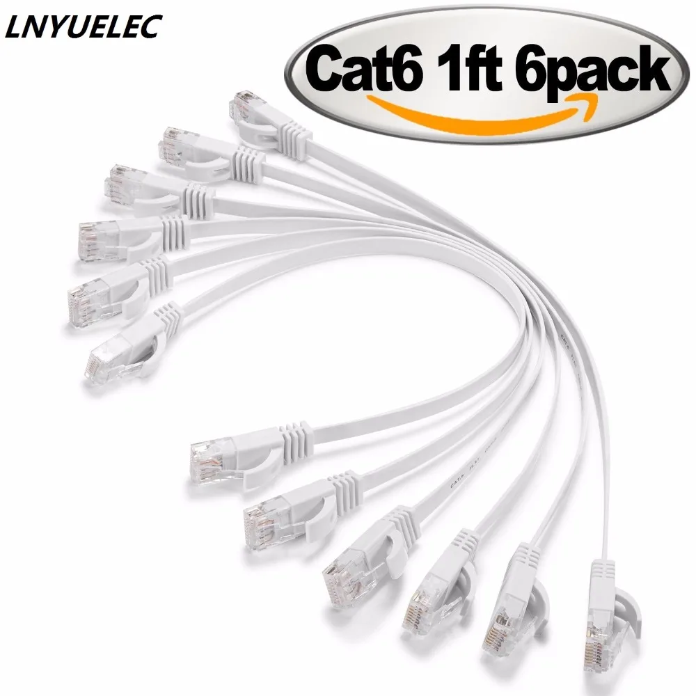 6 упаковок плоский интернет сетевой кабель Cat6 компьютерный короткий Ethernet