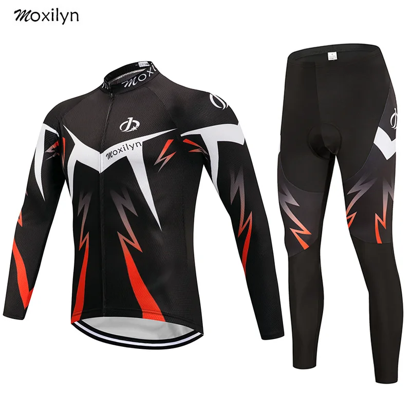 Moxilyn, набор Джерси для велоспорта, Зимняя Теплая Флисовая одежда MTB, одежда для велоспорта, одежда для велоспорта, мужская красная одежда для велоспорта