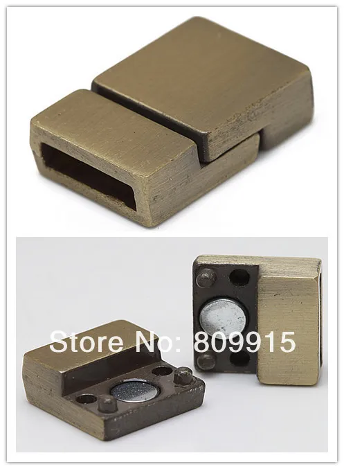 5 компл./лот Античная Бронза Замок Магнитные Застежки Для Кожи Шнуры с Внутренним