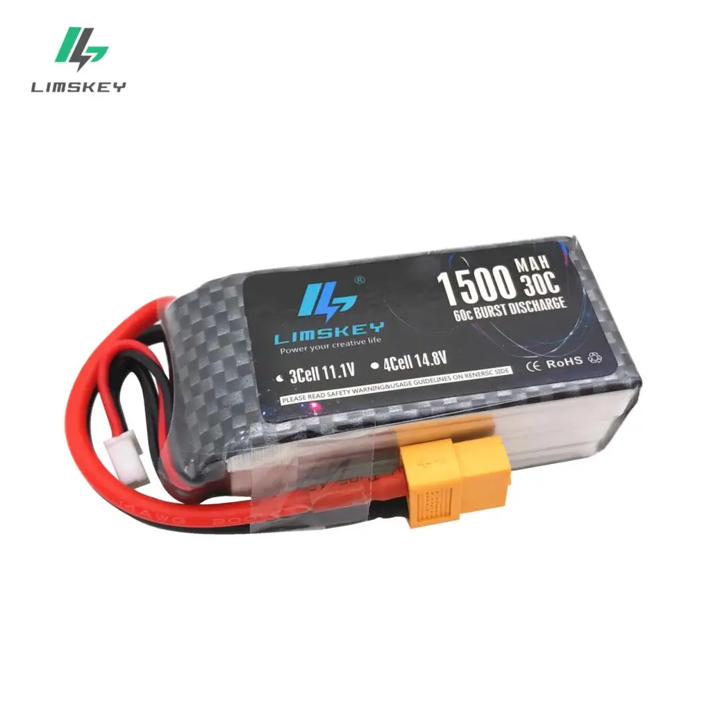 

HOT 5pcs Limskey LiPo Battery 11.1V 1500Mah 3S 30C MAX 60C XT60 Plug For RC Car Airplane boats Helicopter Part WLtoys V950