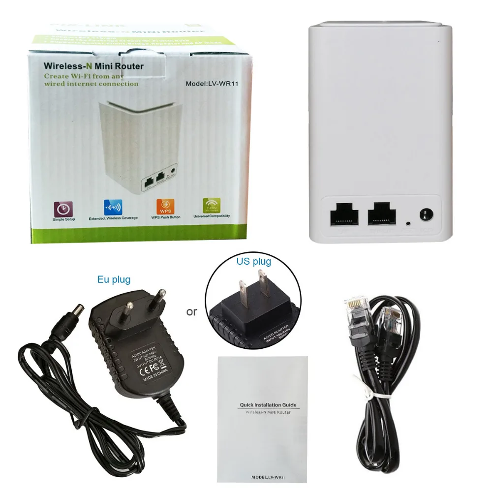

300Mbps WiFi Range Extender Wireless Router/Repeater/AP/Wps Mini Dual Network Built-in Antenna with RJ45 2 Port Wi-fi Router