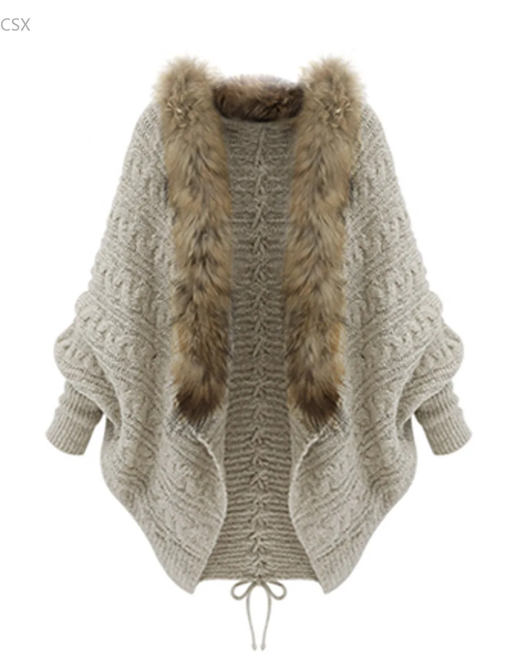 

MwOiiOwM New Fashion Women's Wool Cape Sweater Coat Knit Top Cardigan Fur Cardigan Free Shipping #12