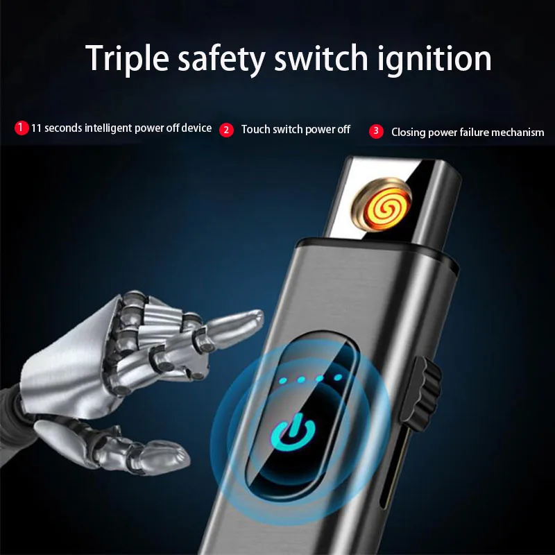 Мини USB тонкая Электронная зажигалка Вольфрамовая турбо металлическая