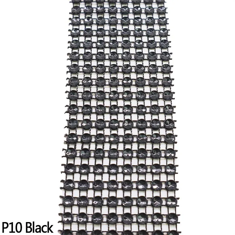 Black 2 ярда блестящая Алмазная сетка оберточная лента Золотая Серебряная сетчатая рулонная лента со стразами Тюль Хрустальная лента торт Свадебные украшения поставка - Цвет: Black