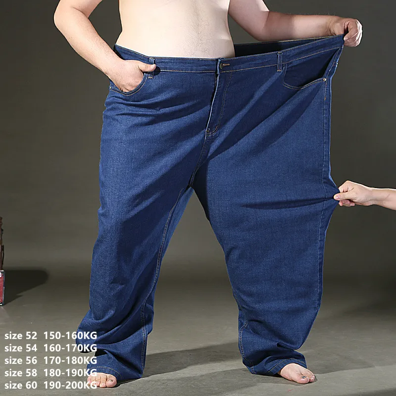 Мужские джинсы больших размеров 52 54 56 58 60 200 кг одежда Брюки Homme мужские Стрейчевые