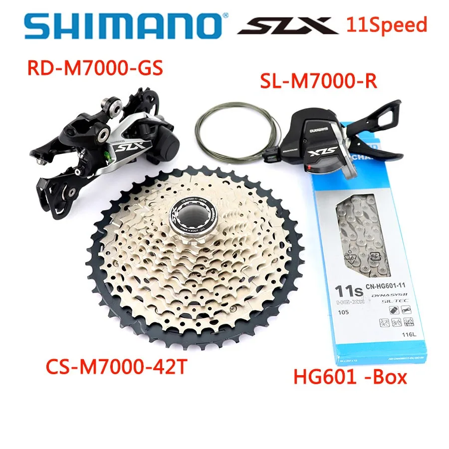 11-42T Boxed HG601 Shimano SLX M7000 Groupset Upgrade-Kit горный велосипед 11 скоростей M7000 42 T/46 T кассета и задний переключатель переключения передач/рычаг переключения передач/цепь HG601 - Цвет: 11-42T Boxed HG601