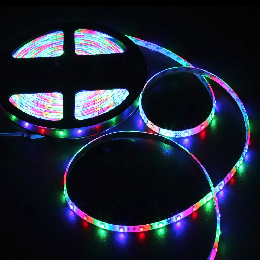 RGB Светодиодная лента комплект SMD 3528 5 м 300 светодиодный s DC 12 В водонепроницаемый гибкий светильник с ИК-пультом дистанционного управления 24 Вт адаптер питания