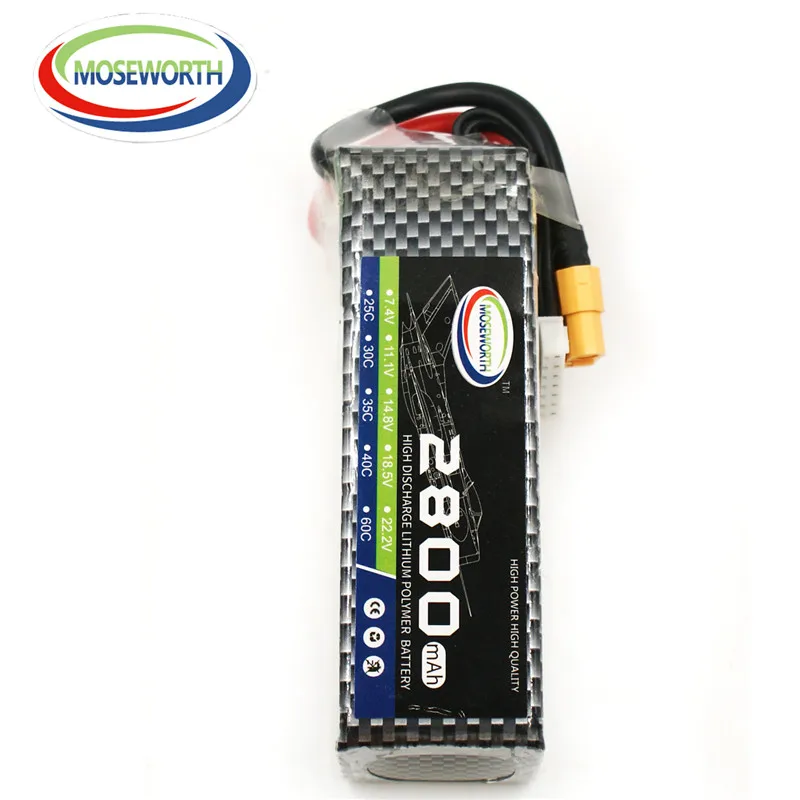 Moseworth 6 S RC Lipo Батарея 22.2 В 30C 2800 мАч для самолета rc автомобиля дроны лодка Quadcopter
