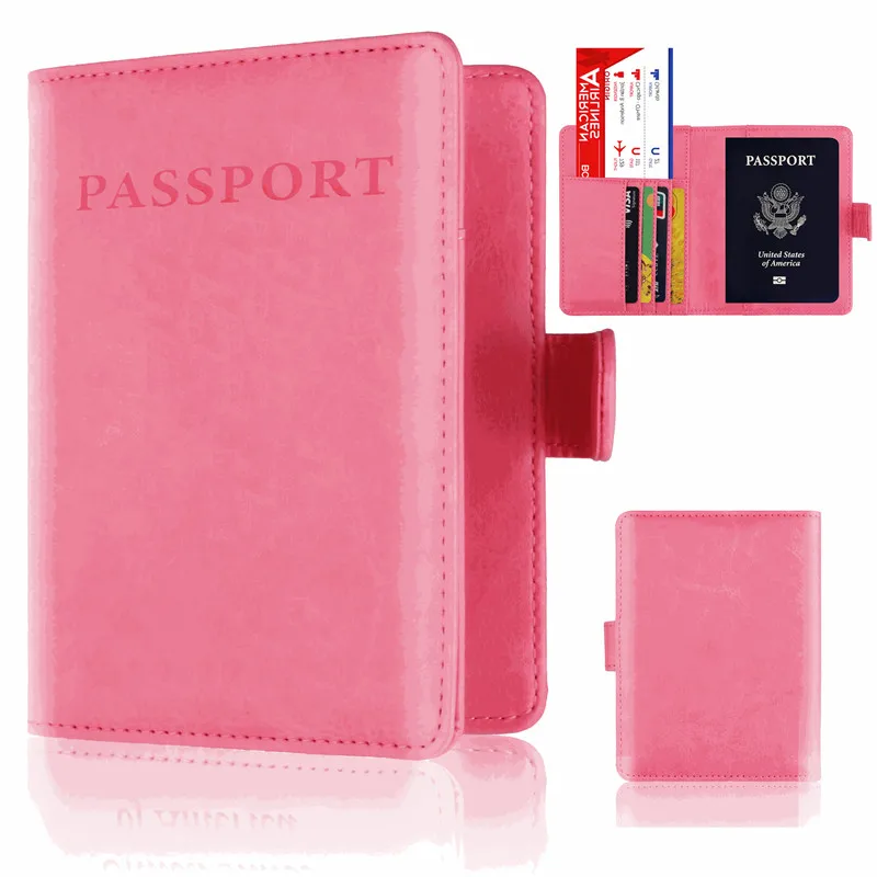 

PU Leather Passport Cover Women Men Travel Wallet Credit Card Holder Cover ID Card Bag Passport Business Holder Document Case