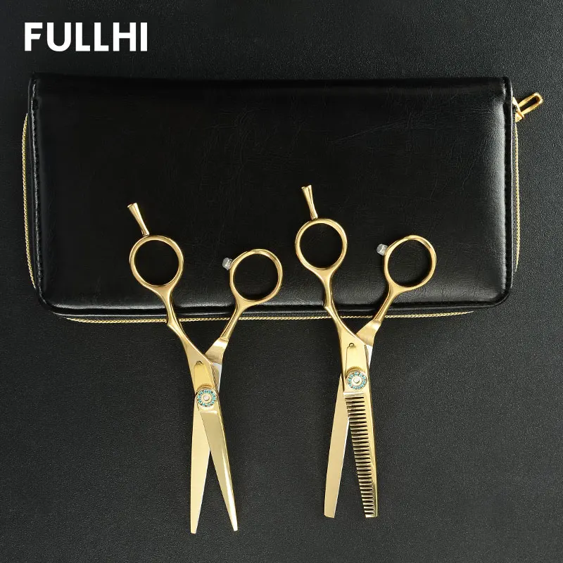 Профессиональные Парикмахерские ножницы набор золотых ножниц для стрижки волос