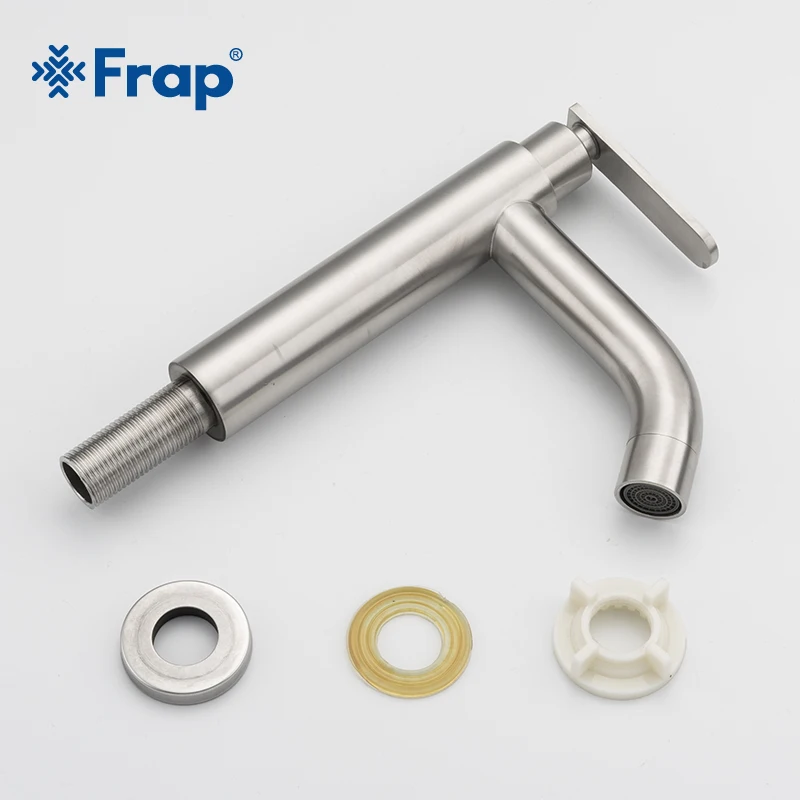 Frap смеситель для раковины кран ванная комната с одной ручкой хромированный