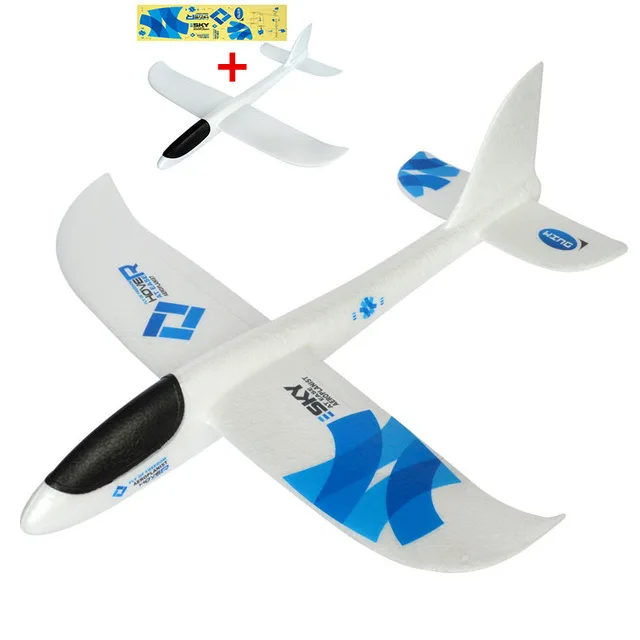 48CM sticker blue 48 см ручной запуск метательный планер EPP пена модель аэроплана Летающий планер самолет игрушка для детей на открытом воздухе летающий планер игрушки самолет - Цвет: 48CM sticker blue